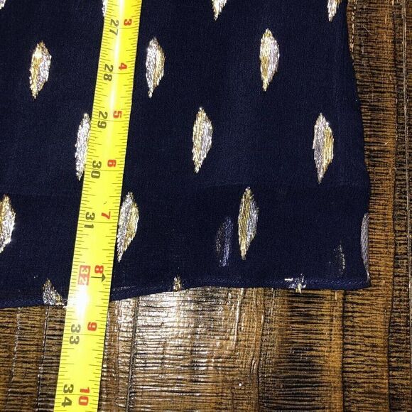 Lilly Pulitzer Women’s Size 0 Amory Navy Beaded Metallic Silk Cocktail Dress - Picture 10 of 14